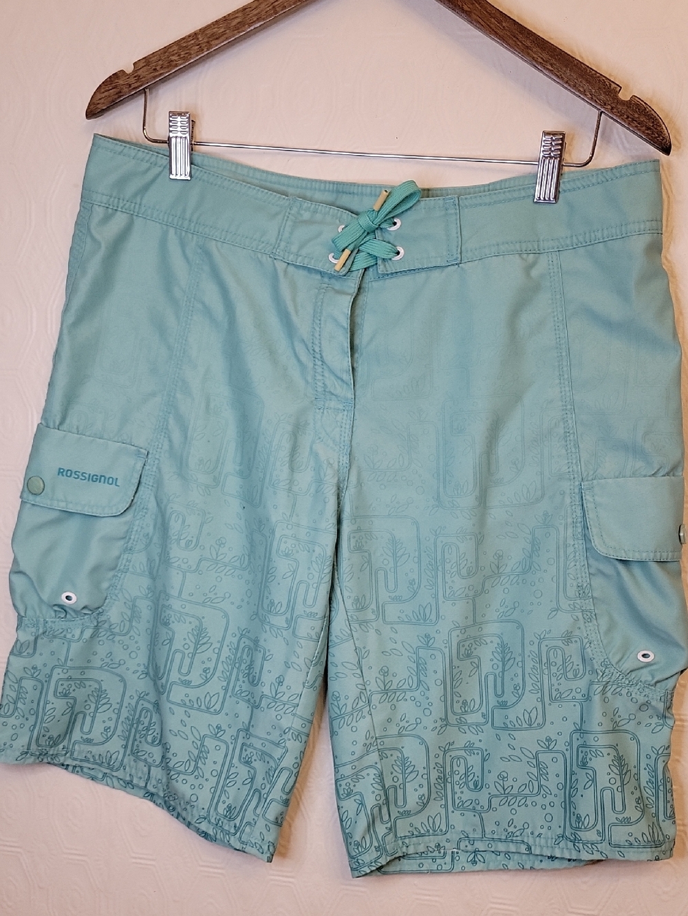 Rossignol Women's Mint Green Board Shorts with Lace-Up Waist